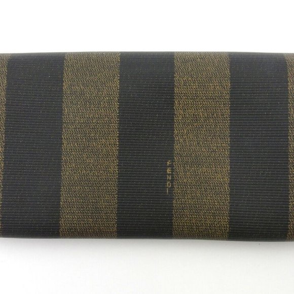 Authentic FENDI wallet pecan beige PVC ~ leather Auth used